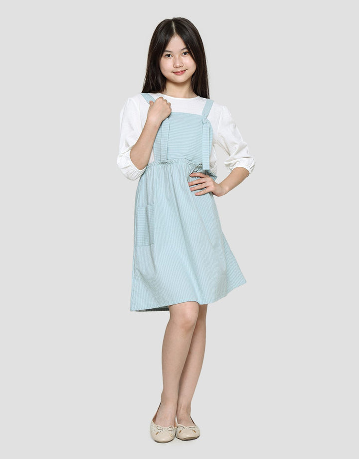 Nevada Stripes 2 Pcs Look Alike Midi Dress Anak Perempuan