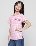 Nevada Short Sleeve T-Shirt Full Print Checkered Print Xoxo