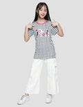 Nevada Short Sleeve T-Shirt Full Print Checkered Print Hello