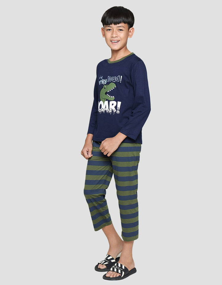 Kidz Too One Set Sleepwear Dino Roar Btm Salur