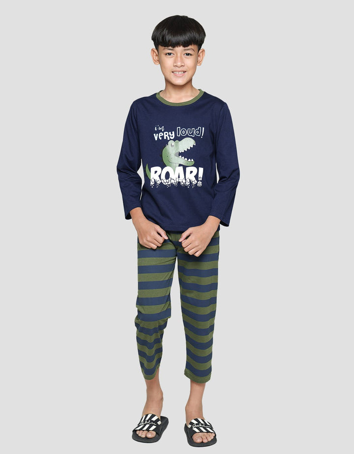 Kidz Too One Set Sleepwear Dino Roar Btm Salur