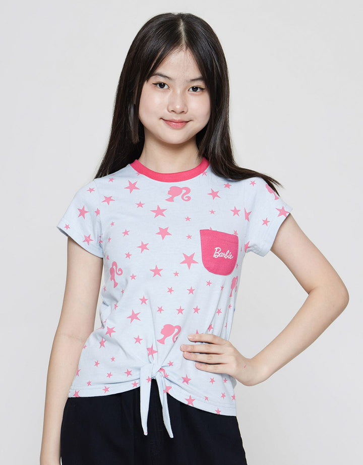Barbie Print Star Kaos Casual Anak Perempuan