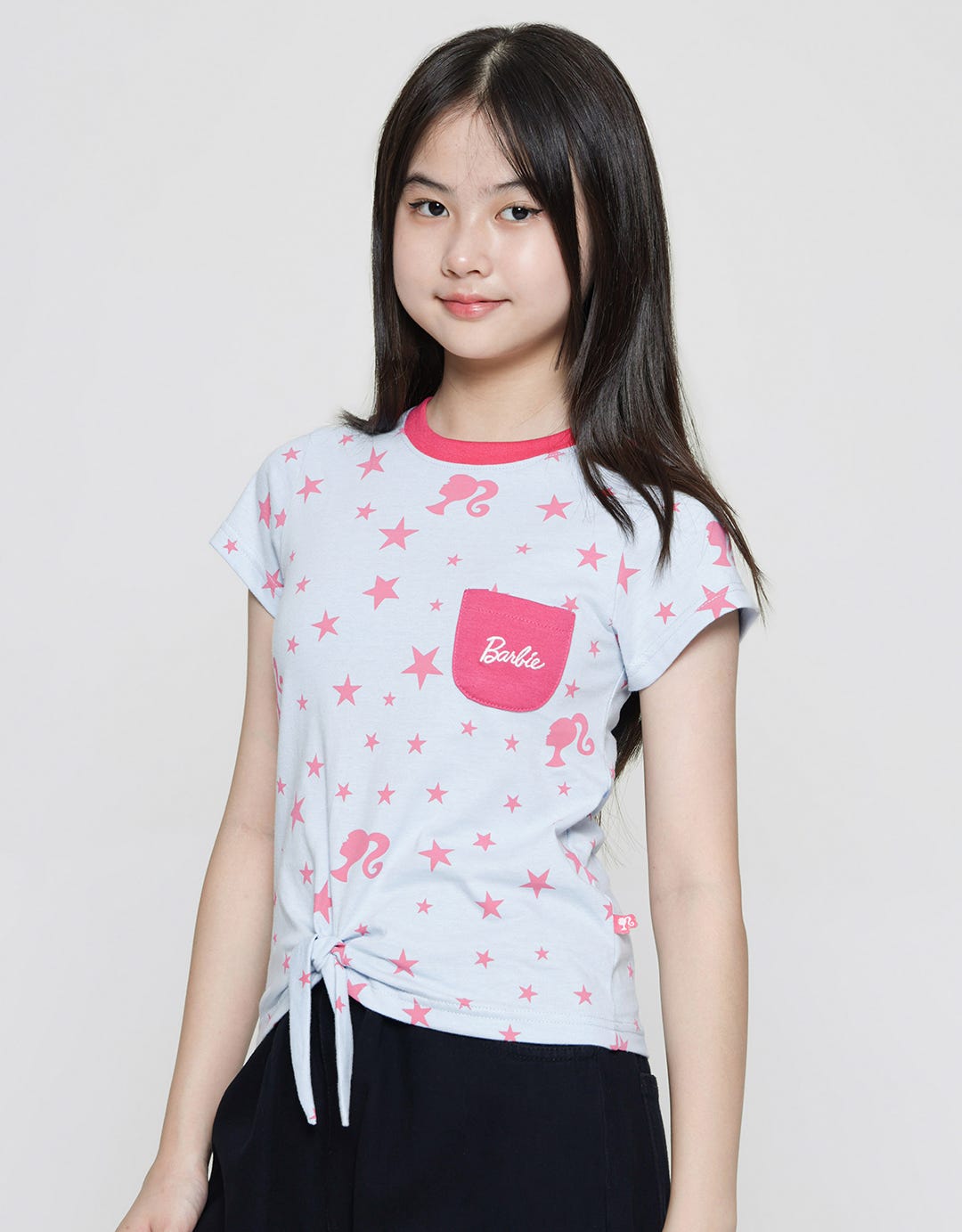 Barbie Print Star Kaos Casual Anak Perempuan