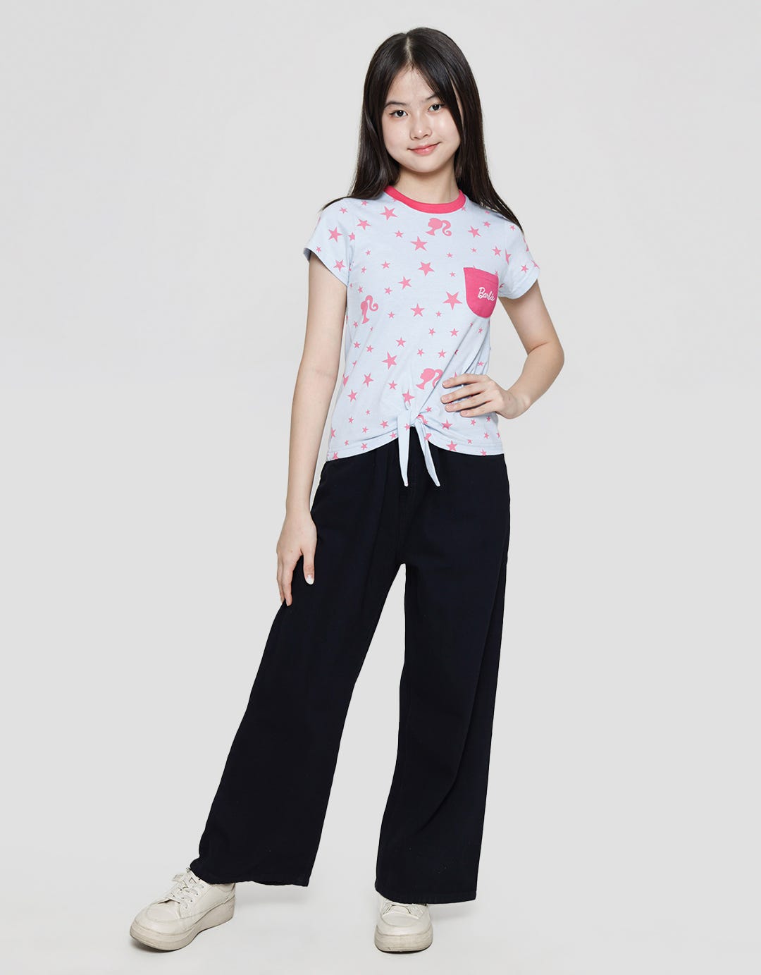 Barbie Print Star Kaos Casual Anak Perempuan