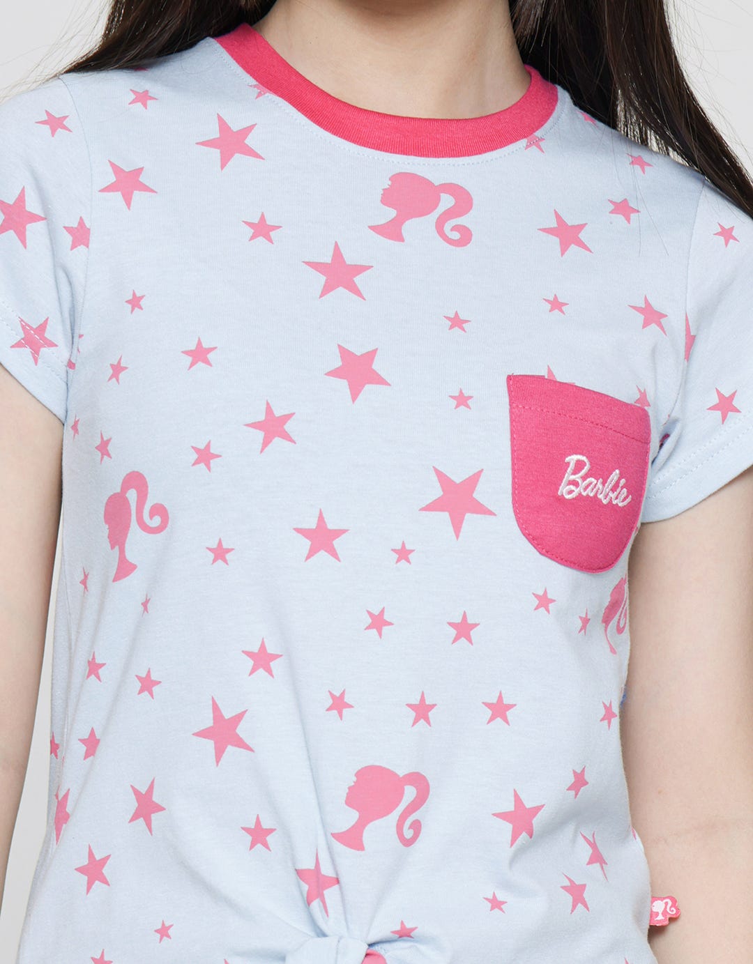 Barbie Print Star Kaos Casual Anak Perempuan