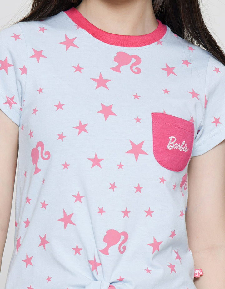 Barbie Print Star Kaos Casual Anak Perempuan