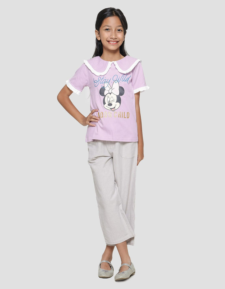 Disney Minnie Ruffle Starry Kaos Anak Perempuan