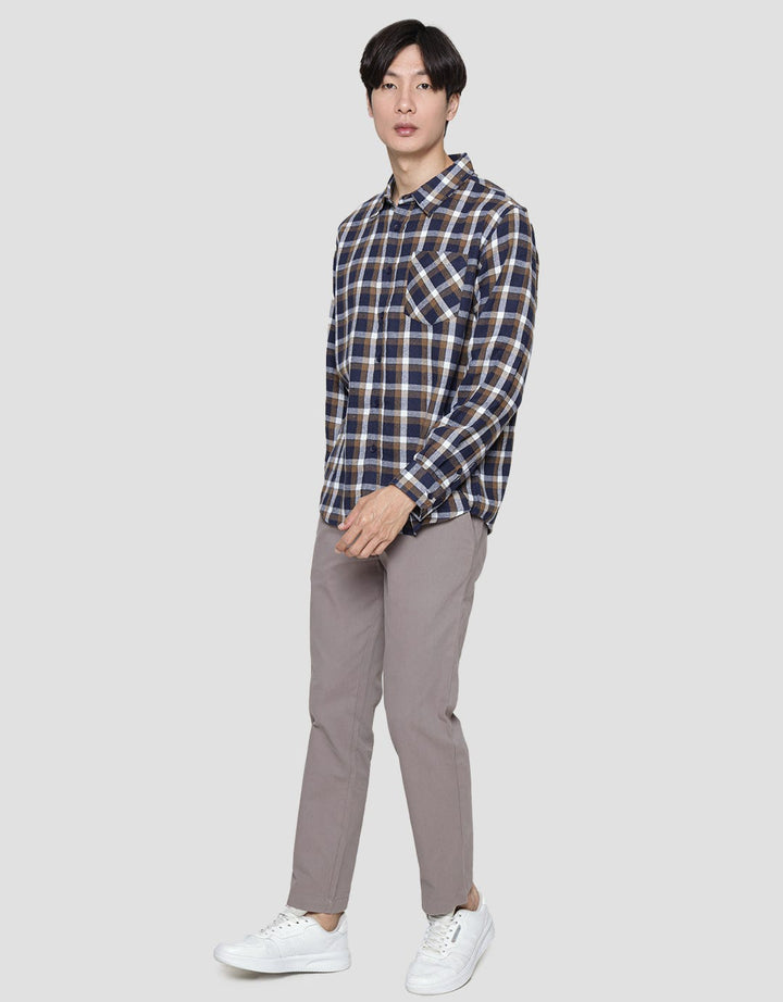 Details Long Sleeve Shirt Flannel Yarndyed Checks Regular Fit