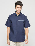Details Short Sleeve Shirt Poplin Print Rubber Wording