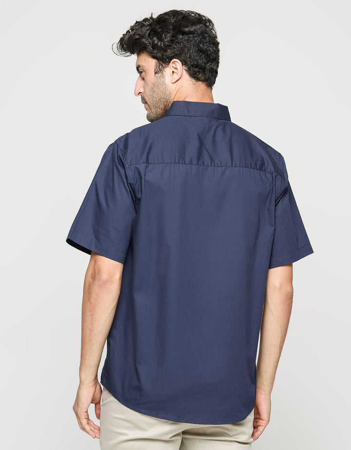 Details Short Sleeve Shirt Poplin Print Rubber Wording