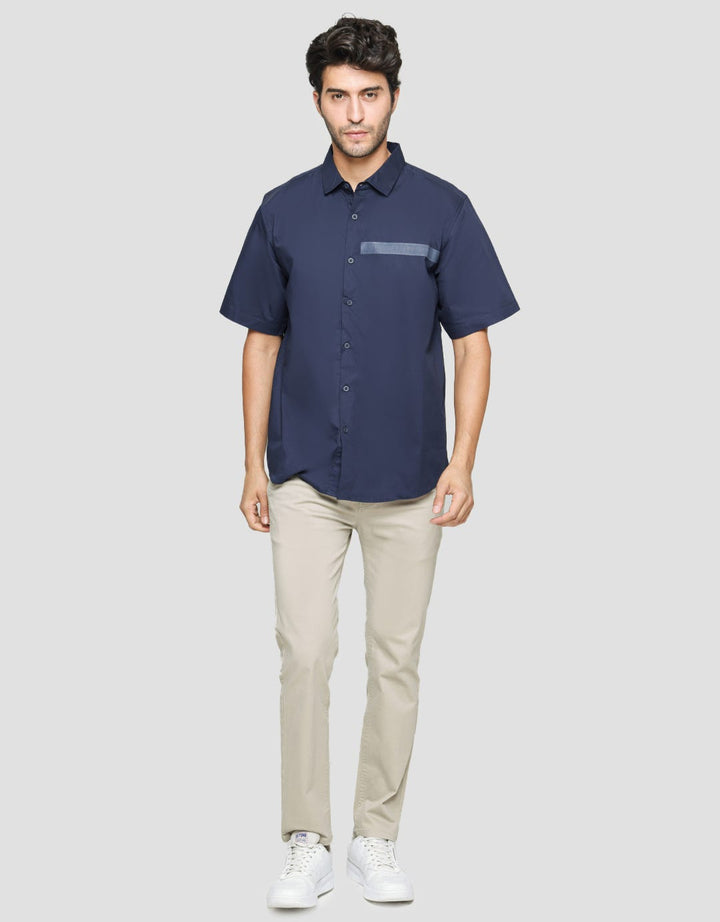 Details Short Sleeve Shirt Poplin Print Rubber Wording