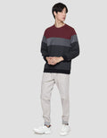 Details Colour Blocking Sweater Pria