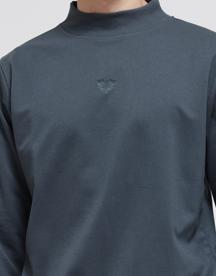Details of the High Neck Embro Sweater for Men