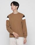 Details Sweatshirt Solid Cut And Sewn On Sleeve