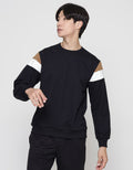Details Sweatshirt Solid Cut And Sewn On Sleeve