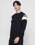 Details Sweatshirt Solid Cut And Sewn On Sleeve