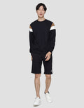 Details Sweatshirt Solid Cut And Sewn On Sleeve