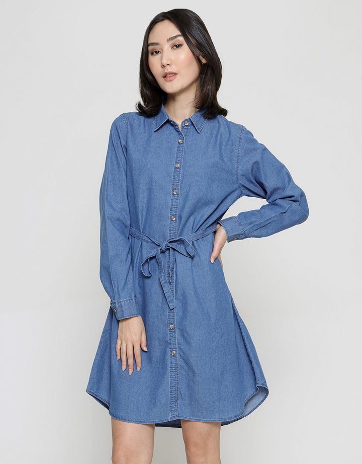 Connexion  Denim Look Mini Dress Wanita