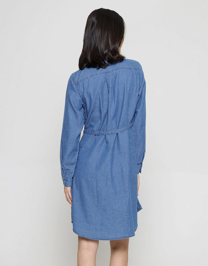 Connexion  Denim Look Mini Dress Wanita