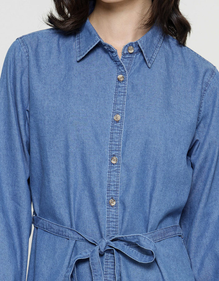 Connexion  Denim Look Mini Dress Wanita