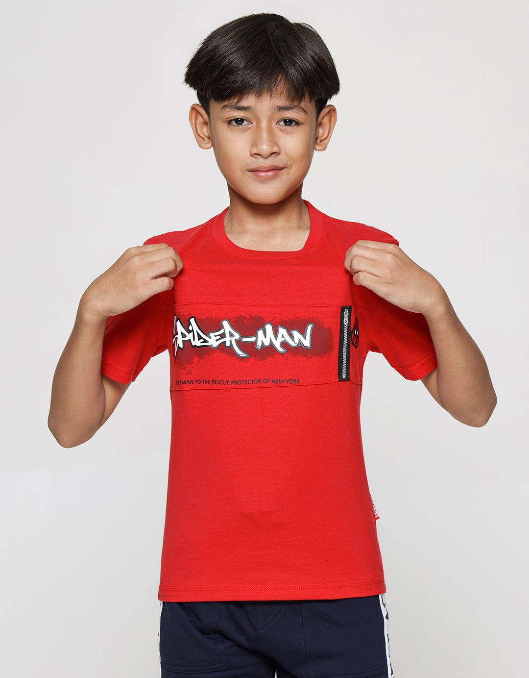 Marvel Short Sleeve T-Shirt Print Spiderman Round Face