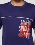 Marvel Short Sleeve T-Shirt Print  Spiderman Amazing Piping Face Bulat