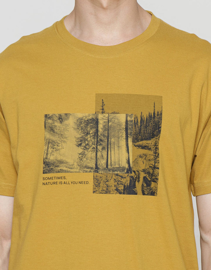 Cole Pine Forest Print Kaos Casual Pria