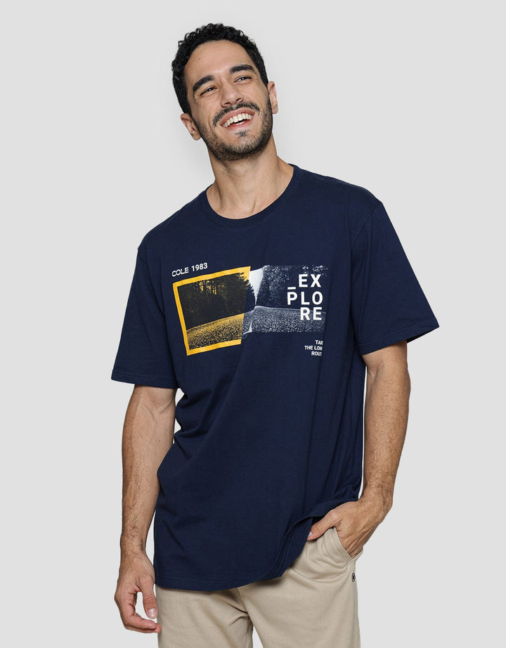 Cole Kaos Lengan Pendek Bigsize Pria Print Explorer