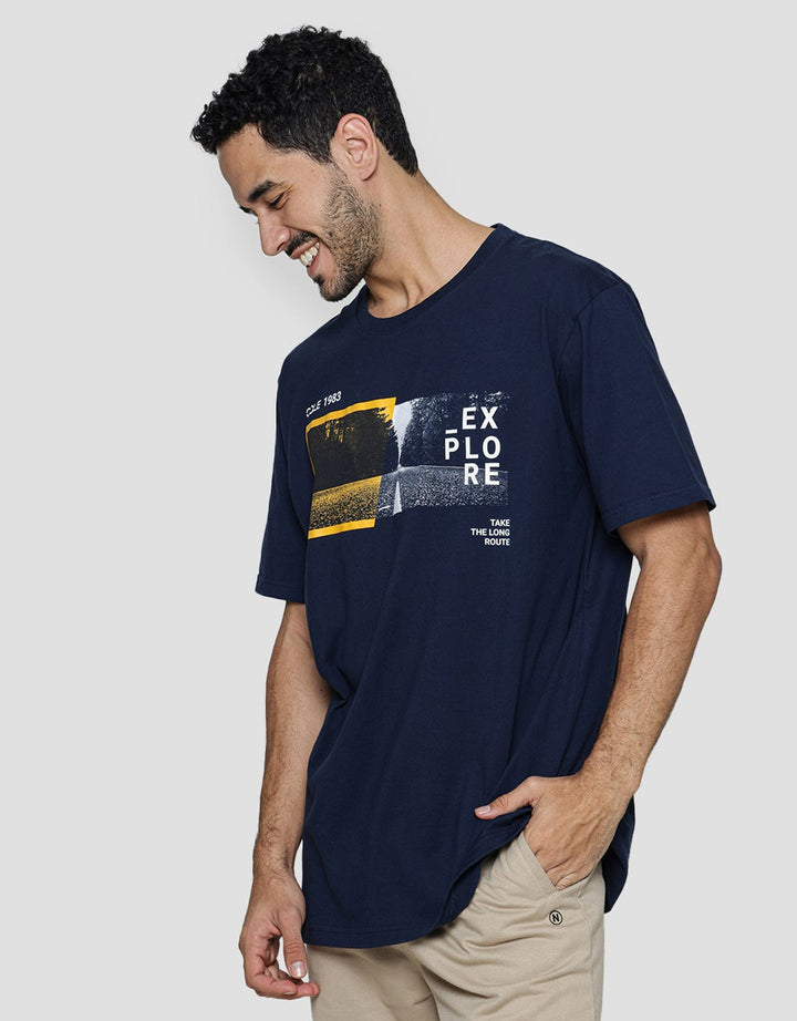 Cole Kaos Lengan Pendek Bigsize Pria Print Explorer