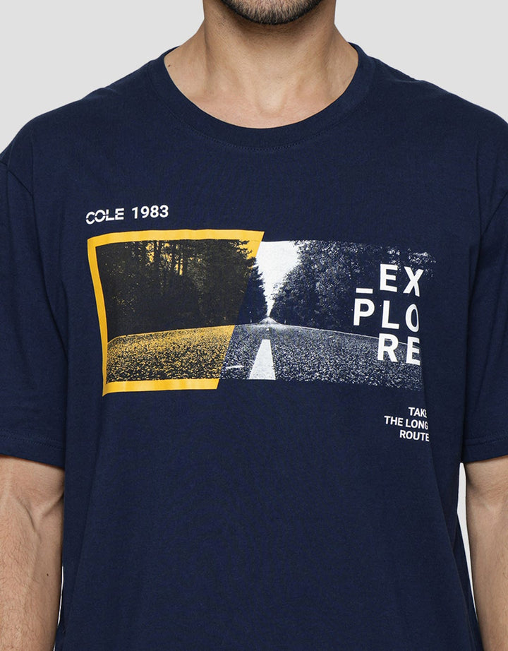 Cole Kaos Lengan Pendek Bigsize Pria Print Explorer