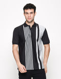 Cole Short Sleeve Polo Shirt Vertical Stripe