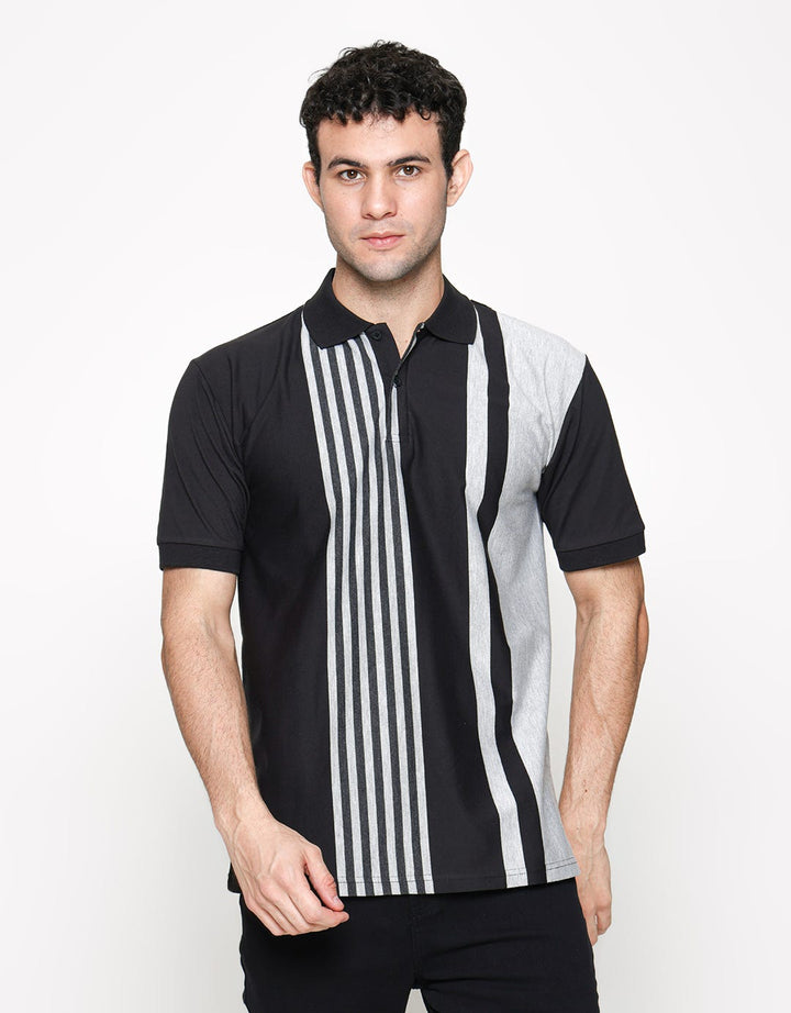 Cole Short Sleeve Polo Shirt Vertical Stripe