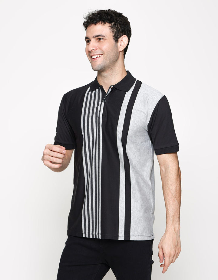 Cole Short Sleeve Polo Shirt Vertical Stripe