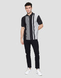 Cole Short Sleeve Polo Shirt Vertical Stripe