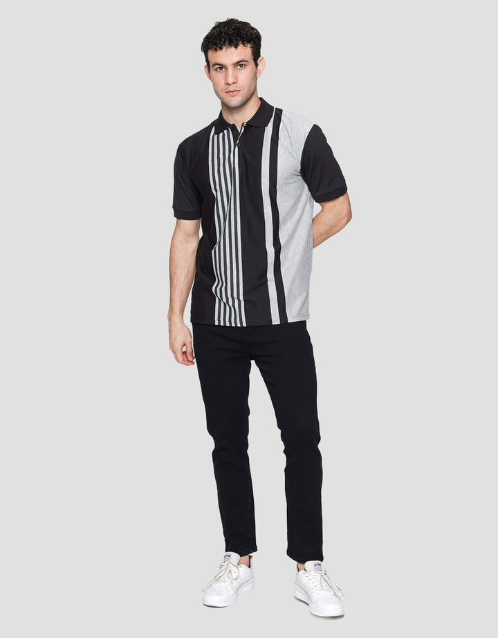 Cole Short Sleeve Polo Shirt Vertical Stripe
