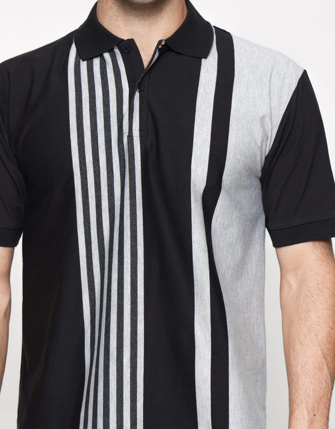 Cole Short Sleeve Polo Shirt Vertical Stripe