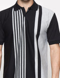 Cole Short Sleeve Polo Shirt Vertical Stripe