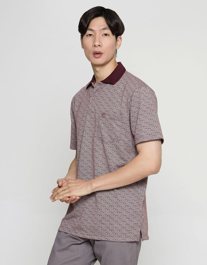 Cole Jacq Mountain Polo Shirt Print Pria