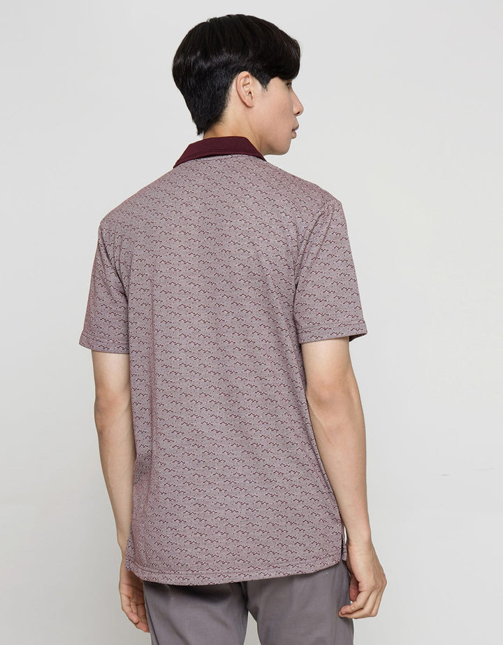Cole Jacq Mountain Polo Shirt Print Pria