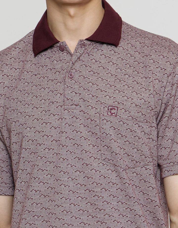 Cole Jacq Mountain Polo Shirt Print Pria