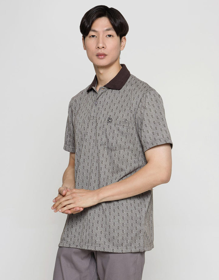Cole Jacq Aop Polo Shirt Round Pria