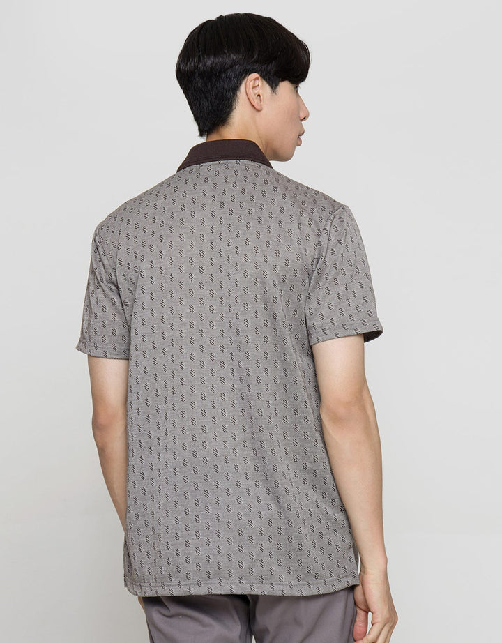 Cole Jacq Aop Polo Shirt Round Pria