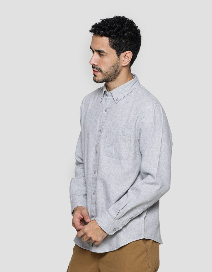 Cole Kemeja Lengan Panjang Solid Cvc Flanel Pria