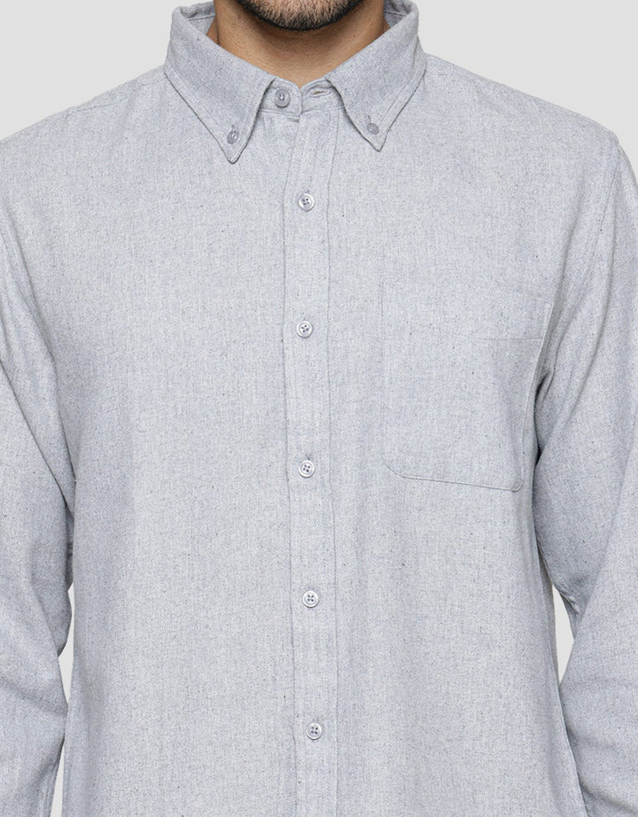 Cole Kemeja Lengan Panjang Solid Cvc Flanel Pria