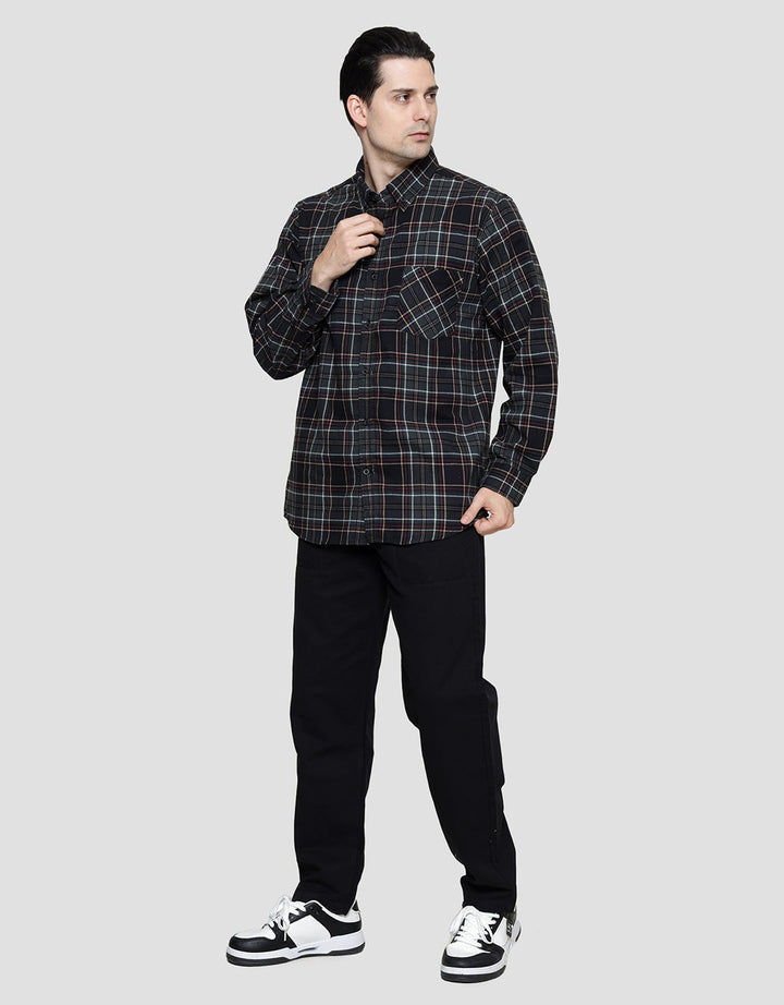 Cole Check Corduroy Kemeja Lengan Panjang Pria