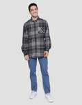 Cole Check Corduroy Kemeja Lengan Panjang Pria