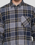 Cole Check Corduroy Kemeja Lengan Panjang Pria