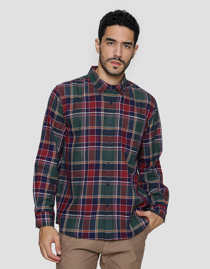 Cole Kemeja Lengan Panjang Oxford Check Pria