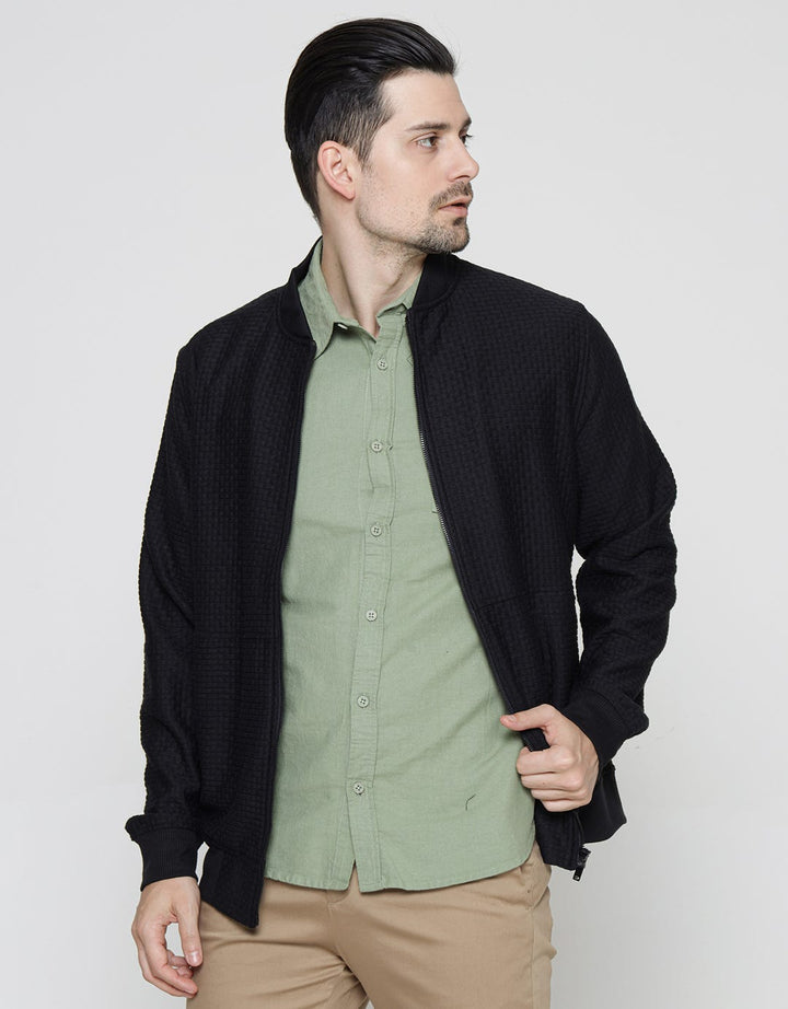Cole Jacket Zip Basic Texture Brick