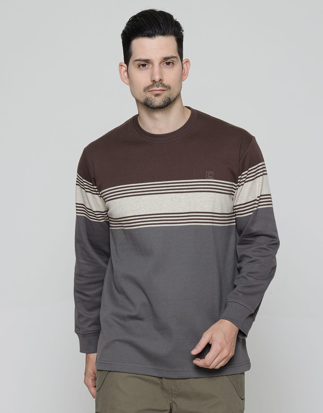 Cole Stripes Interlock Sweater for Men